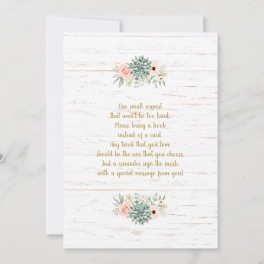 Succulenten Baby Brunch uitnodiging (Achterkant)