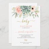 Succulenten Baby shower uitnodiging (Voorkant / Achterkant)