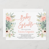 Succulenten baby Sprinkle meisje Uitnodiging (Voorkant / Achterkant)