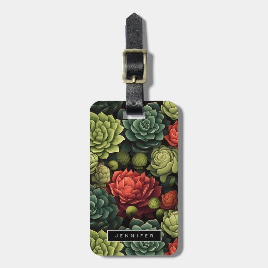Succulenten Bagagelabels (Voorkant verticaal)