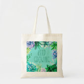 Succulenten Blijf groeien Aqua Groen en Paarse Tote Bag (Voorkant)