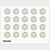 Succulenten Bloem Boho Krans Bruiloft Feestje Ronde Sticker (Vel)