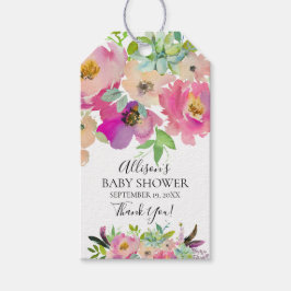 Succulenten Bloemen Baby shower Favor Gift Label Cadeaulabel