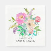 Succulenten & Bloemen Douche Papier Servetten (Voorkant)