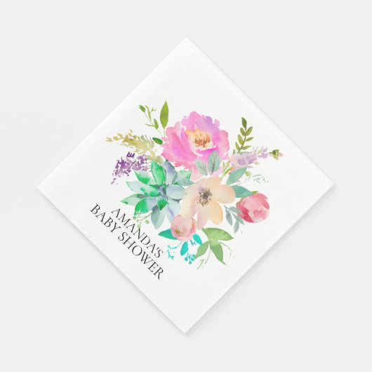 Succulenten & Bloemen Douche Papier Servetten (Hoek)