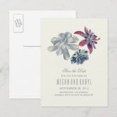 Succulenten Bloemen Romantiek Save the Date Aankondigingskaart (Voorkant / Achterkant)