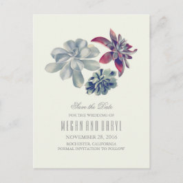 Succulenten Bloemen Romantiek Save the Date Aankondigingskaart