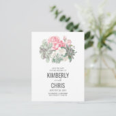 Succulenten Bloemen Roze Boeket Save the Date Aankondigingskaart (Staand voorkant)