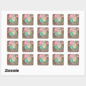 Succulenten & Bloemen Vrijgezellenfeesten Envelope Vierkante Sticker (Vel)