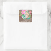 Succulenten & Bloemen Vrijgezellenfeesten Envelope Vierkante Sticker (Tas)