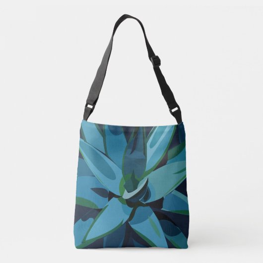 Succulenten Blue Agave Cactus Succulents Crossbody Tas (Achterkant)
