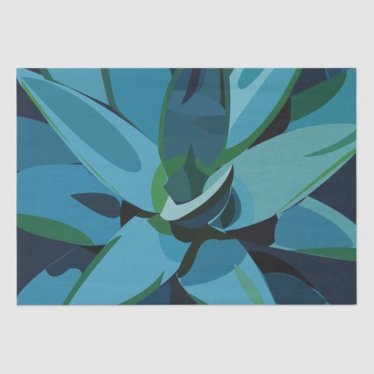 Succulenten Blue Agave Cactus Succulents Tissuepapier (Voorkant)