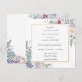 Succulenten Blush Bloemen Groen Bruiloft Vierkant Kaart (Voorkant / Achterkant)