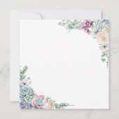 Succulenten Blush Bloemen Groen Bruiloft Vierkant Kaart (Achterkant)