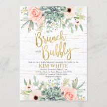 Succulenten bruids-shower brunch uitnodiging