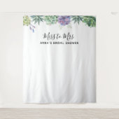 Succulenten Bruidsfeest Achtergrond Wandkleed (Voorkant)