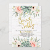 Succulenten bruidsfeest brunch uitnodiging (Voorkant / Achterkant)