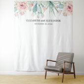 Succulenten bruiloft achtergrond. Cactus achtergro Wandkleed (In situ)