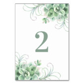 Succulenten bruiloft. Groene cactus. Waterverf cac Kaart (Achterkant)