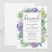 Succulenten Brunch en Bubble Vrijgezellenfeest Kaart (Voorkant / Achterkant)