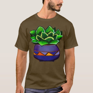 succulenten cacti cactus in antiek sierpotten t-shirt