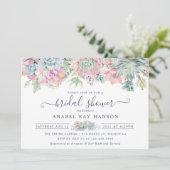 Succulenten Cactus Floral Blush Vrijgezellenfeest Kaart (Staand voorkant)