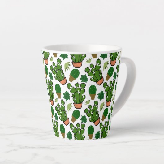 Succulenten Cactus Latte Mok (Rechterhoek)