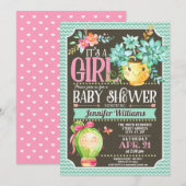 Succulenten, Cactus Meisje Tuin Baby shower Kaart (Voorkant / Achterkant)