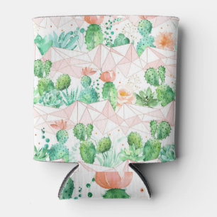Succulenten & Cactussen: Geometrische Waterverf Blikjeskoeler