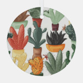 Succulenten, cactussen: schattig bloemmotief. glas ornament (Achterkant)
