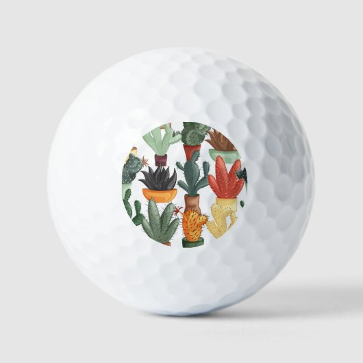 Succulenten, cactussen: schattig bloemmotief. golfballen (Voorkant)