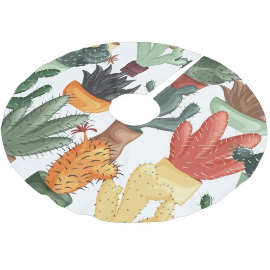 Succulenten, cactussen: schattig bloemmotief. kerstboom rok (Gekanteld)