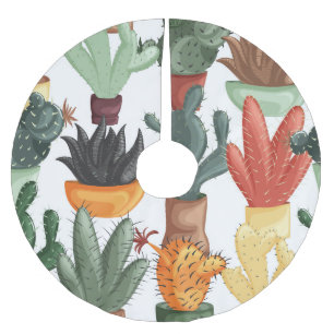 Succulenten, cactussen: schattig bloemmotief. kerstboom rok