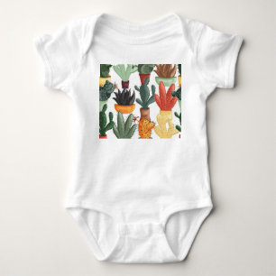 Succulenten, cactussen: schattig bloemmotief. romper