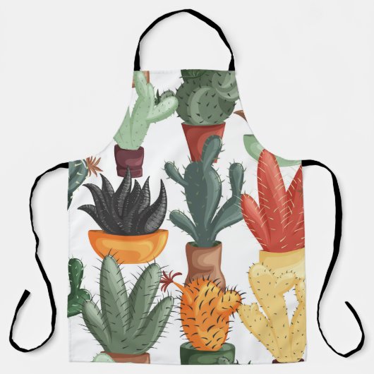 Succulenten, cactussen: schattig bloemmotief. schort (Voorkant)