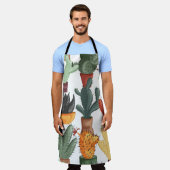 Succulenten, cactussen: schattig bloemmotief. schort (Gedragen)