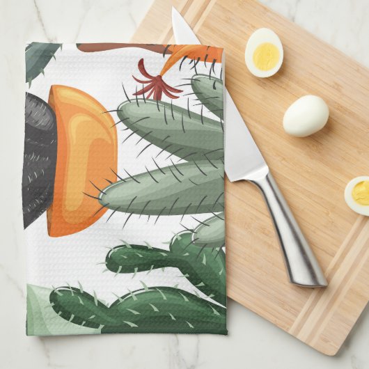 Succulenten, cactussen: schattig bloemmotief. theedoek (Quarter Fold)