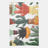 Succulenten, cactussen: schattig bloemmotief. theedoek (Verticaal)