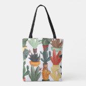 Succulenten, cactussen: schattig bloemmotief. tote bag (Achterkant)