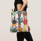 Succulenten, cactussen: schattig bloemmotief. tote bag (Dichtbij)