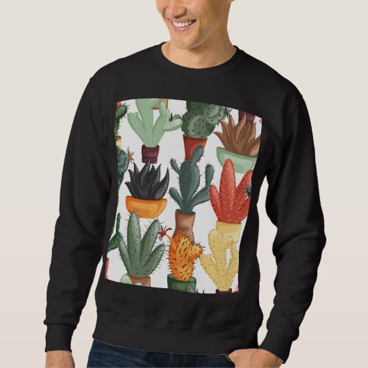 Succulenten, cactussen: schattig bloemmotief. trui (Voorkant)