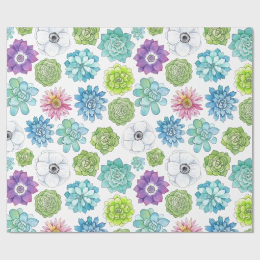 Succulenten Cadeaupapier (Vlak)