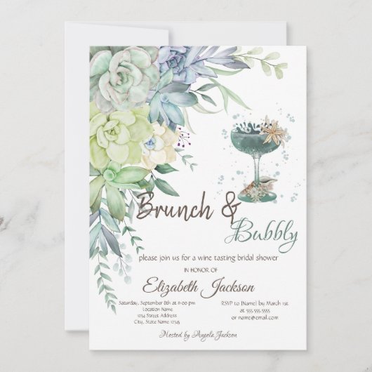 Succulenten Cocktail Brunch & Bubbly Kaart (Voorkant)