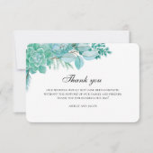 Succulenten dank je. Munt trouwbriefje. botanisch Bedankkaart (Voorkant)
