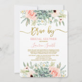 Succulenten Drive-by Bruiloftsfeest Kaart (Voorkant)