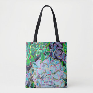 Succulenten dubbelzijdige boodschappentas tote bag
