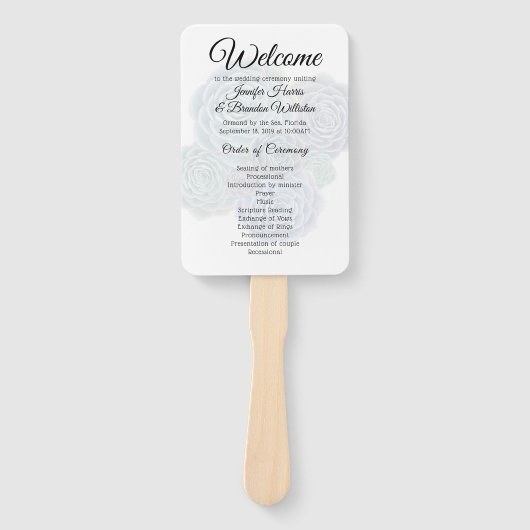 Succulenten dubbelzijdige bruiloft fan programma's handwaaier (Voorkant)