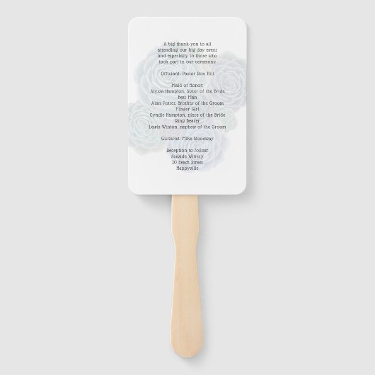 Succulenten dubbelzijdige bruiloft fan programma's handwaaier (Achterkant)