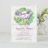 Succulenten en Berkenkrans Vrijgezellenfeest Kaart (Staand voorkant)