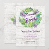 Succulenten en Berkenkrans Vrijgezellenfeest Kaart (Voorkant / Achterkant)